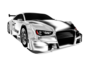 silver race car