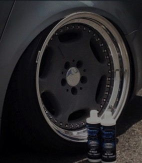 tire with Sheen Genie cleaning products