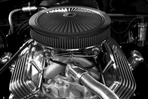 aluminum polished engine