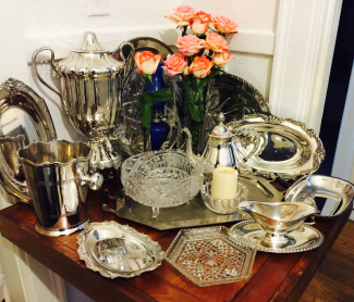 polished silver dishes